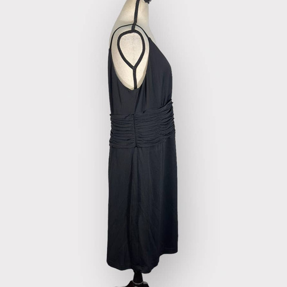 Calvin Klein Dress Women's Size 10 Black Ruched-Waist Surplice-Neck Dress NWT - Picture 6 of 12